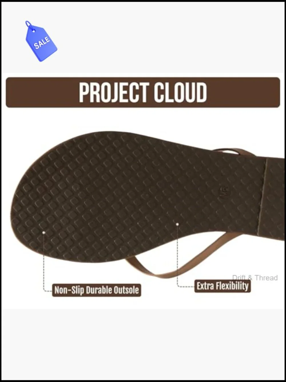 Lightweight Memory Foam Flip Flops Sandals Non-Slip Beach Essentials Flats